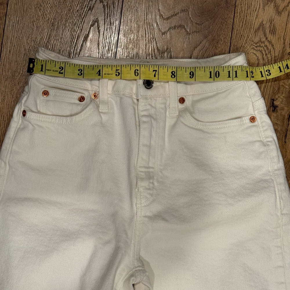Women’s Zara White Denim Pants with Distressed Hem - Picture 11 of 11